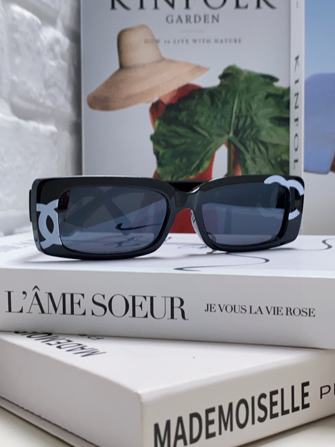 Chanel Rectangular Black Lens Sunglasses for Men & Women
