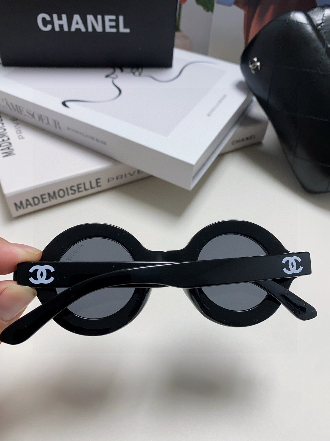 Chanel Round Black Lens Sunglasses for Women - detail image 4