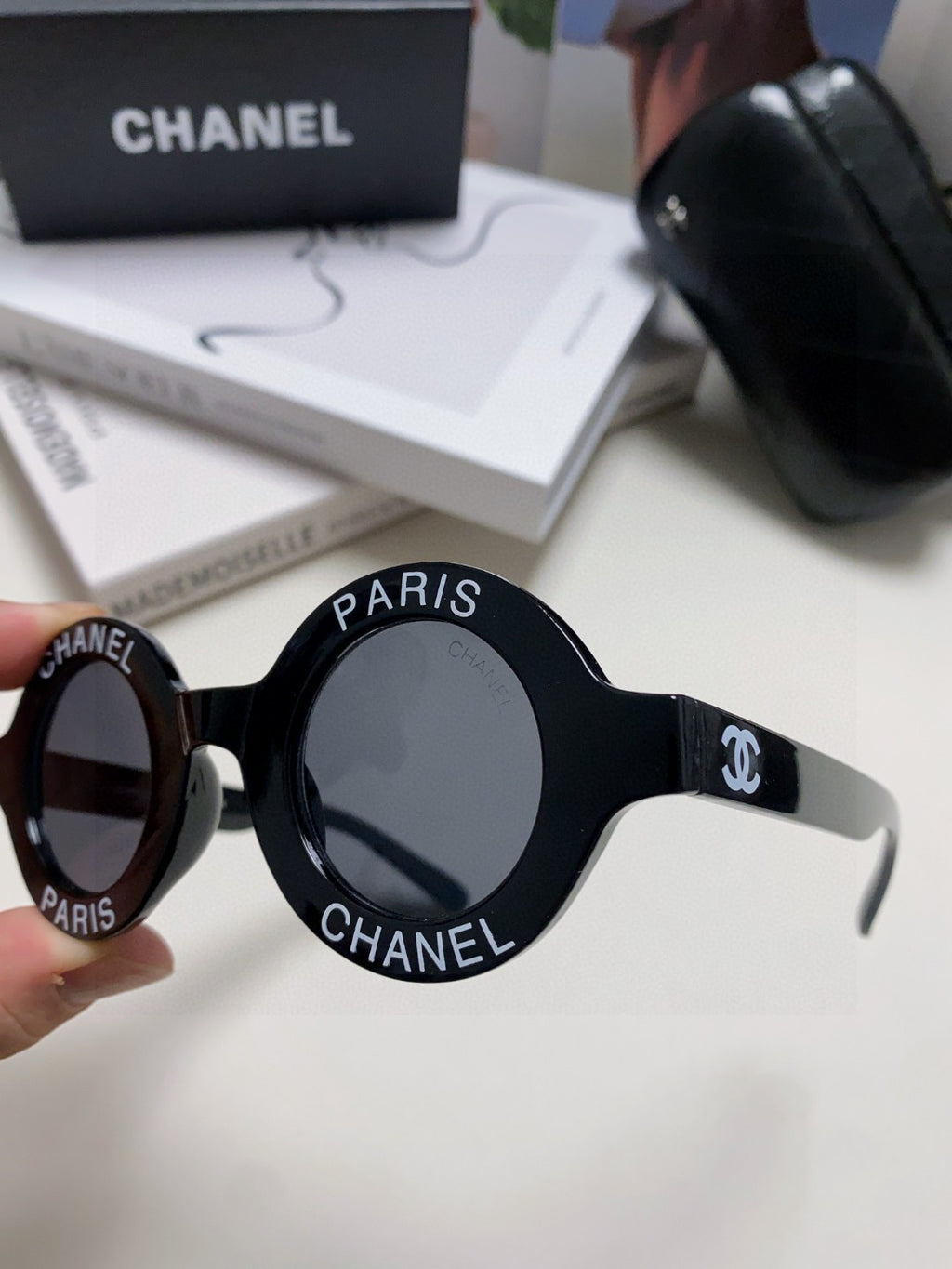 Chanel Round Black Lens Sunglasses for Women - detail image 5