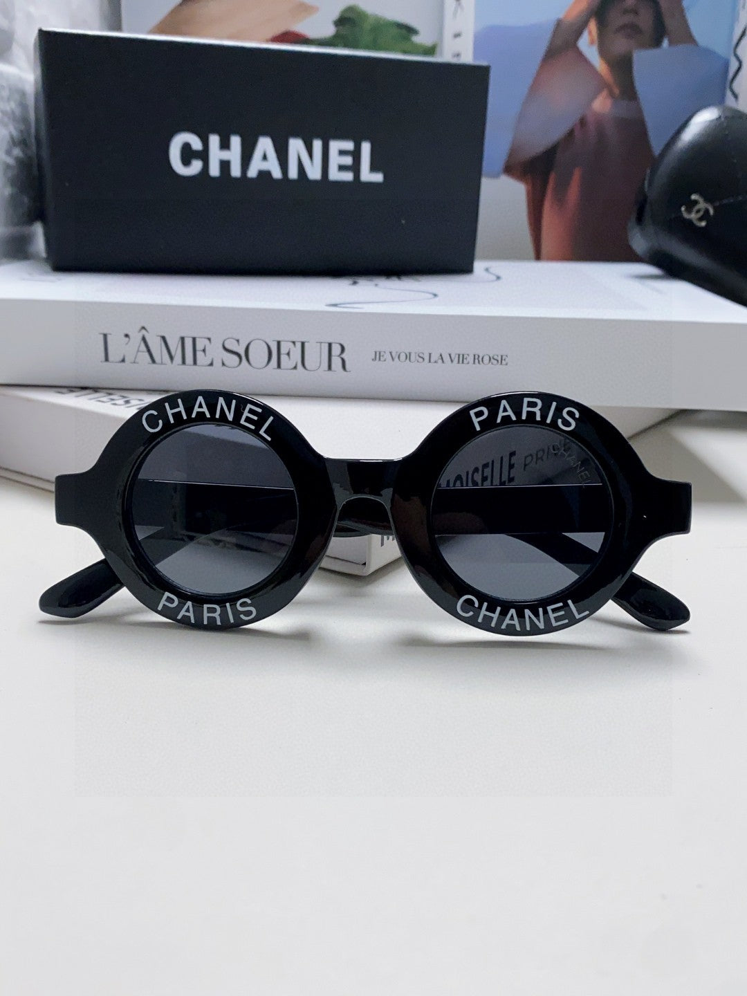 Chanel Round Black Lens Sunglasses for Women - detail image 6