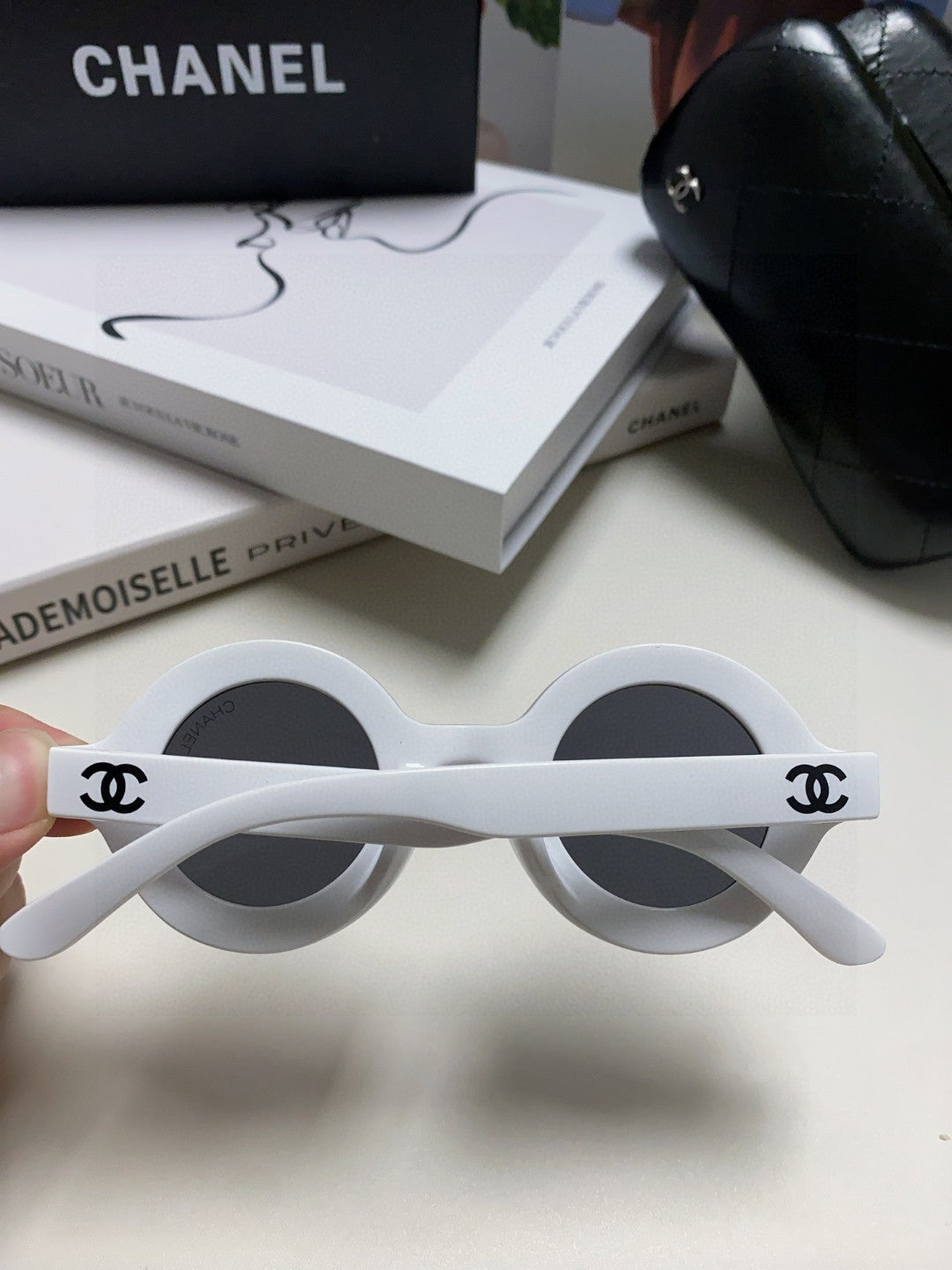 Chanel Round Gray Lens Sunglasses for Women - detail image 4
