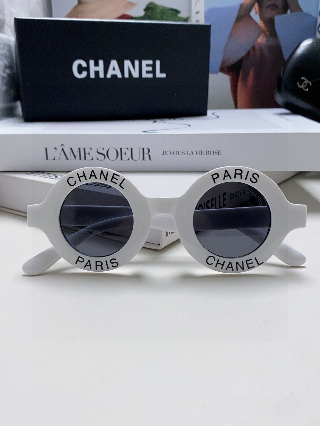 Chanel Round Gray Lens Sunglasses for Women - detail image 6