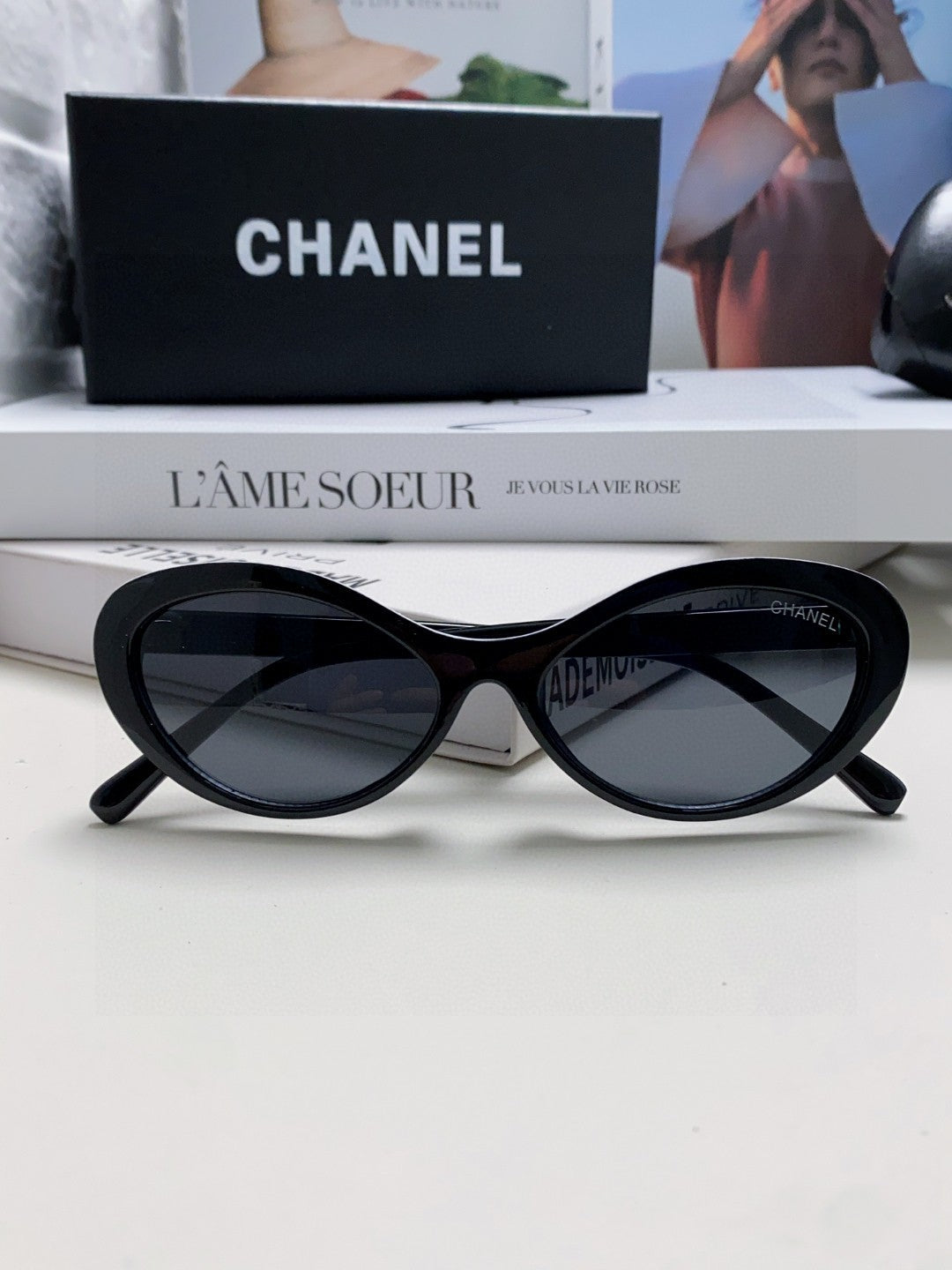 Chanel Cat-Eye Brown Lens Sunglasses for Men & Women - 465058 - detail image 5