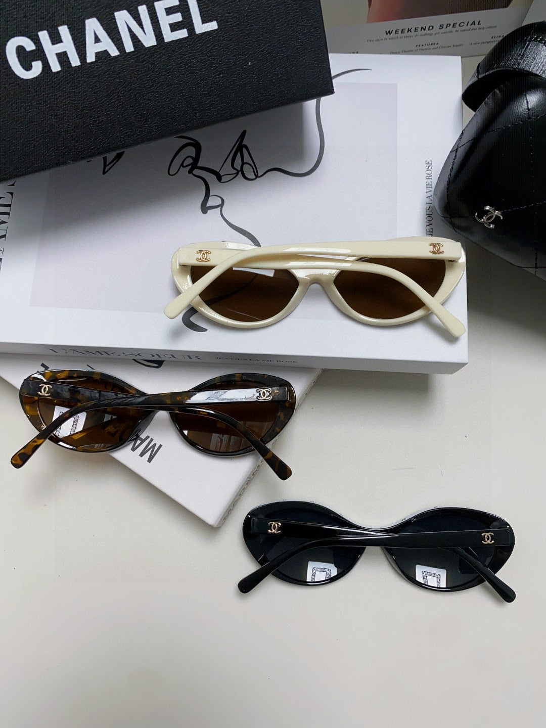 Chanel Cat-Eye Brown Lens Sunglasses for Men & Women - 465058 - detail image 7