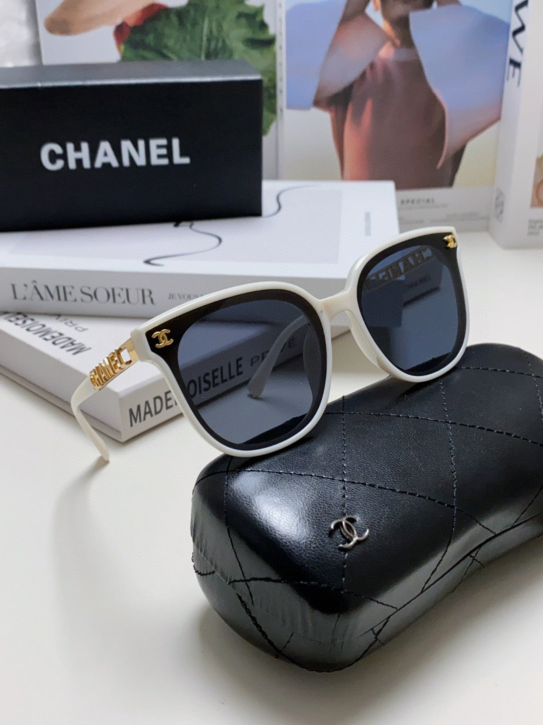 Chanel Square Gray Lens Sunglasses for Men & Women - detail image 6