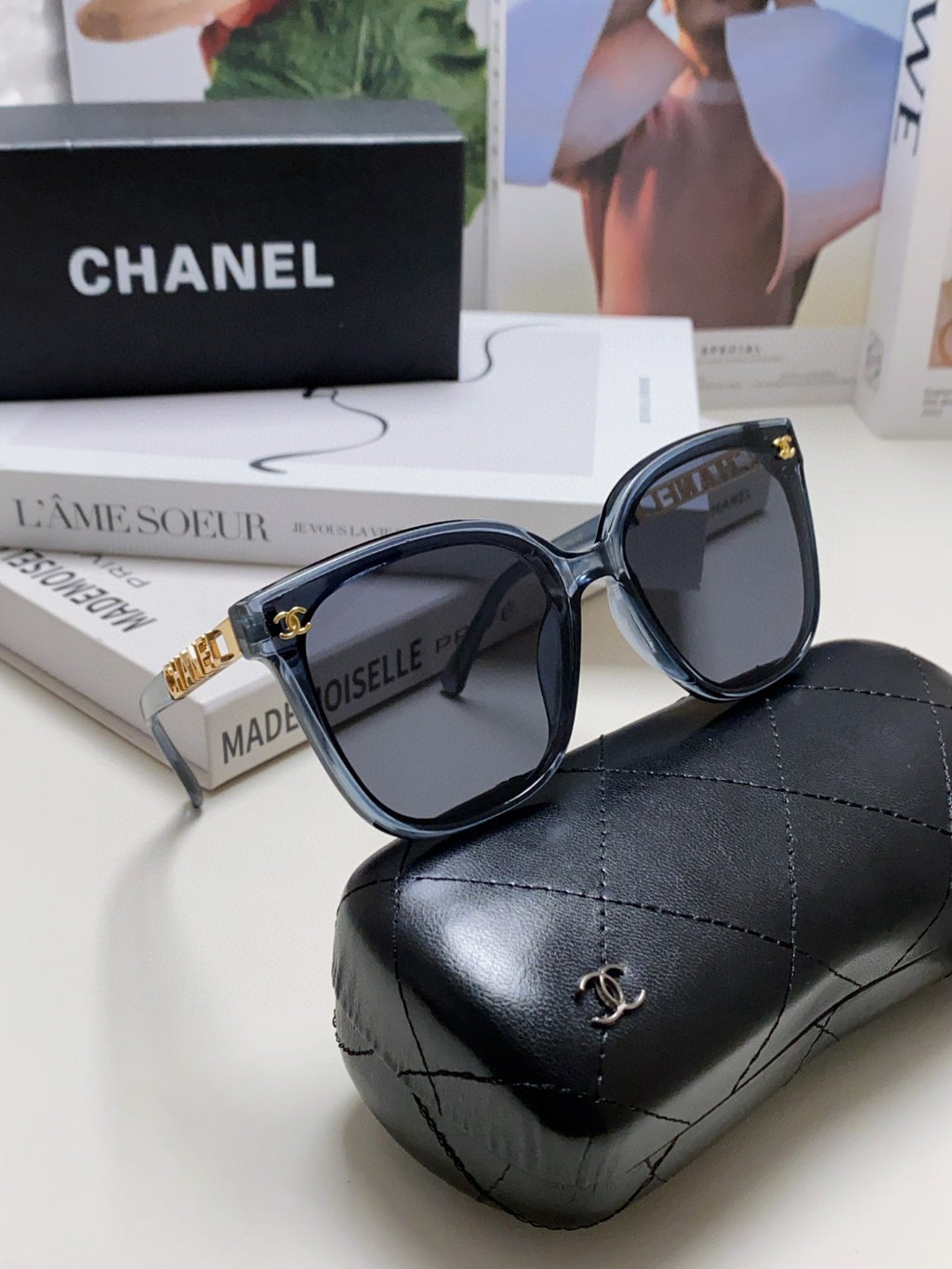 Chanel Square Blue Lens Sunglasses for Men & Women - 465061 - detail image 7