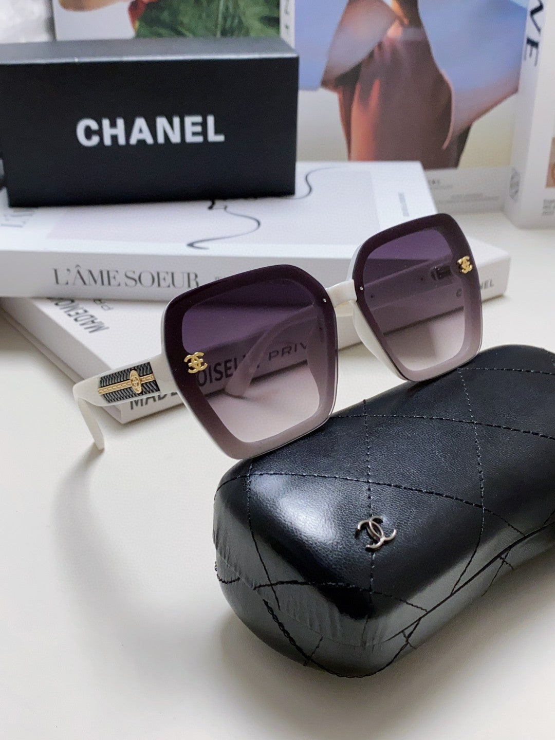 Chanel Polarized Fashion Silver Lens Sunglasses for Men & Women - 465065 - detail image 7