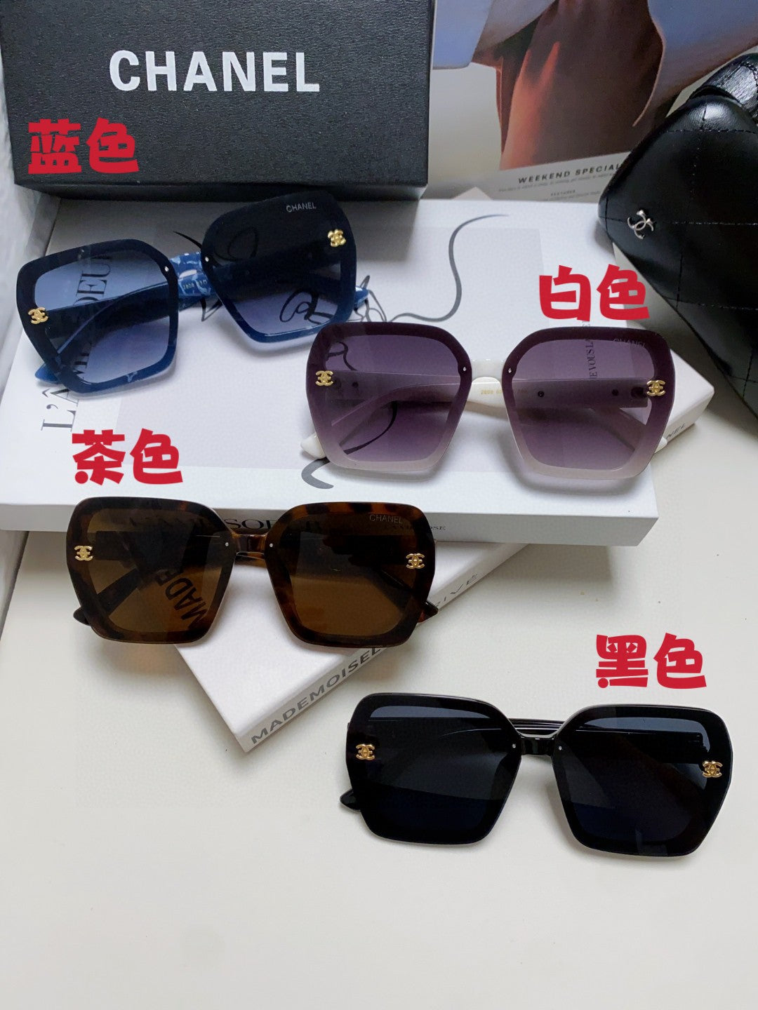 Chanel Polarized Fashion Black Lens Sunglasses for Men & Women - 465067 - detail image 9