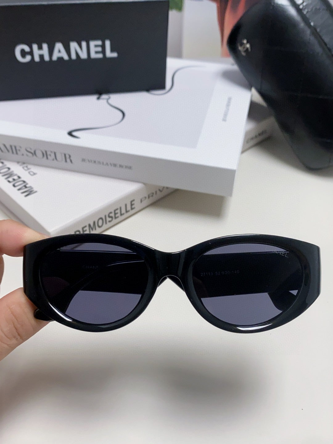 Chanel Cat-Eye Blue Lens Sunglasses for Women - 465074 - detail image 3
