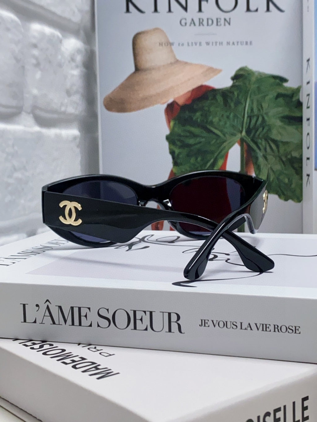 Chanel Cat-Eye Blue Lens Sunglasses for Women - 465074 - detail image 2