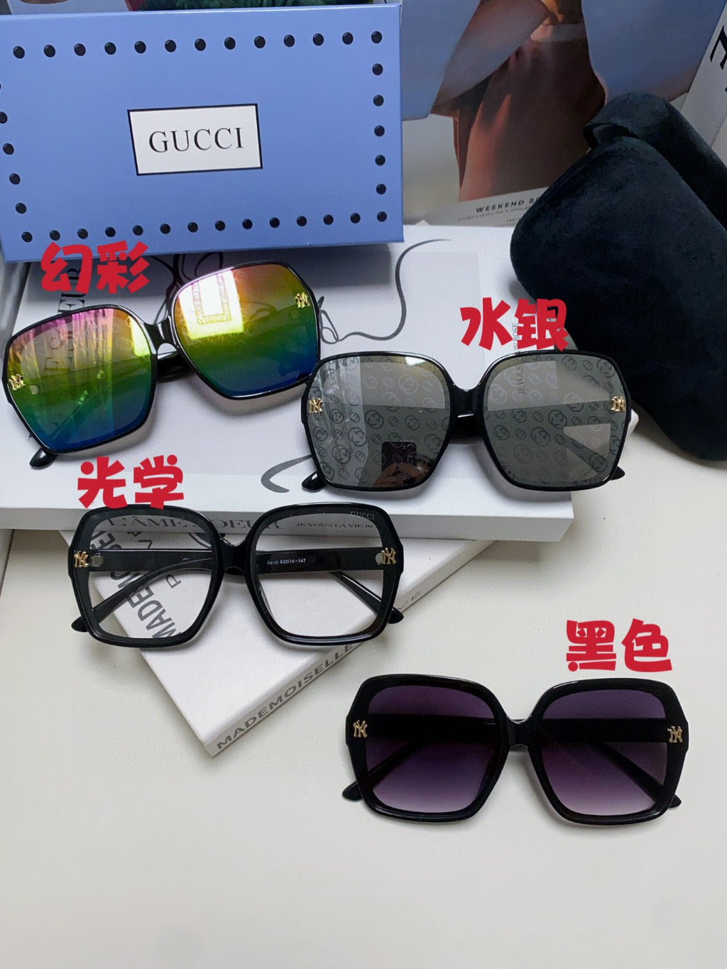 Gucci Polarized Fashion Blue Lens Sunglasses for Men & Women - detail image 9