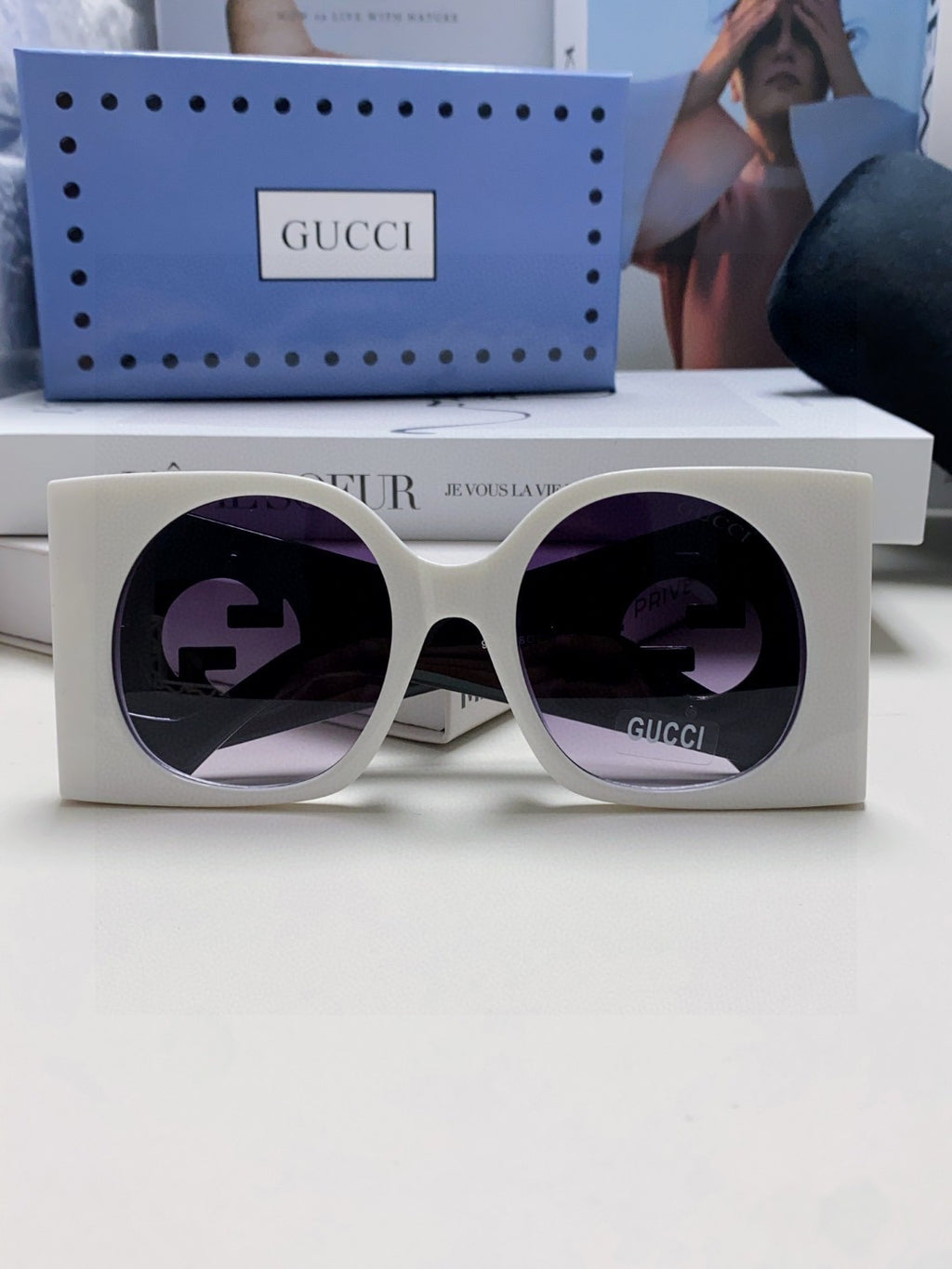 Gucci Oversized Silver Lens Sunglasses for Men & Women - 464856 - detail image 6
