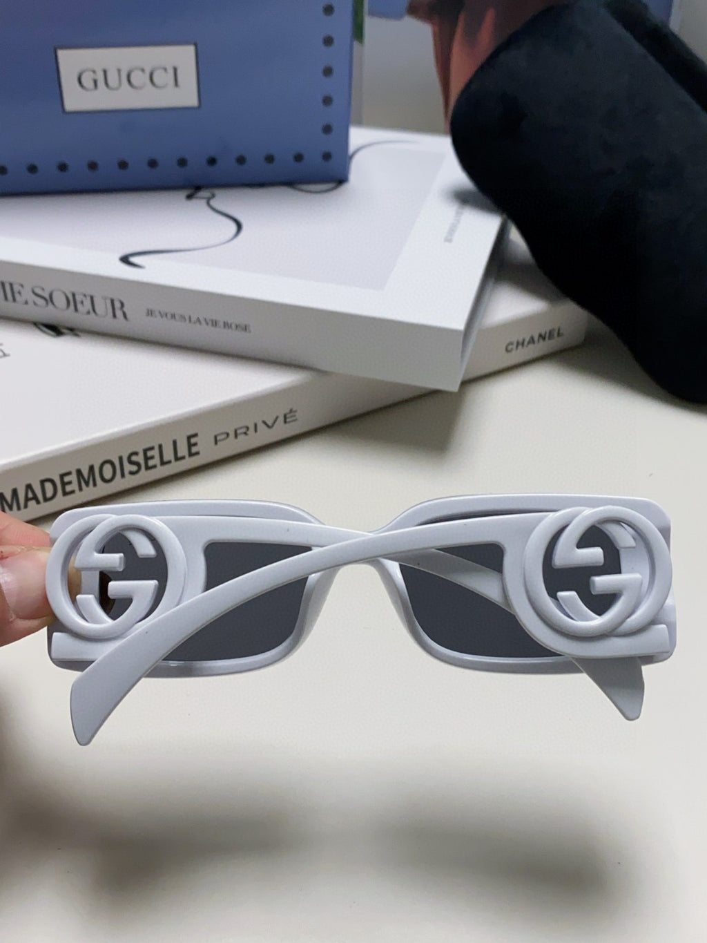 Gucci Rectangular Silver Lens Sunglasses for Men & Women - 464859 - detail image 4
