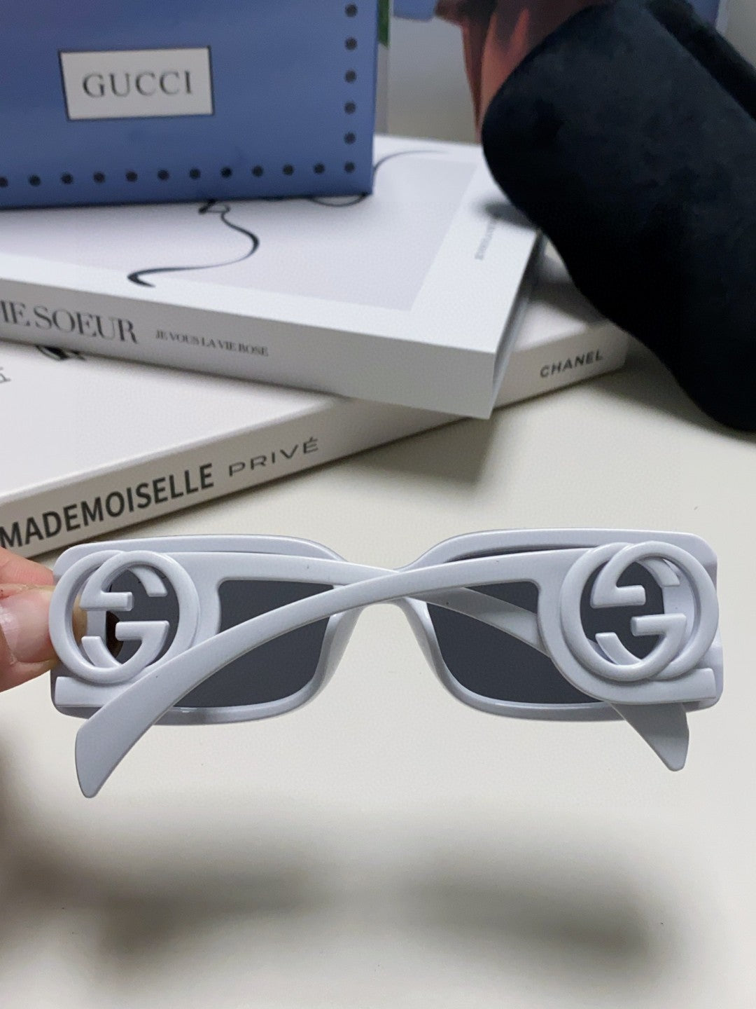 Gucci Rectangular Silver Lens Sunglasses for Men & Women - 464859 - detail image 4