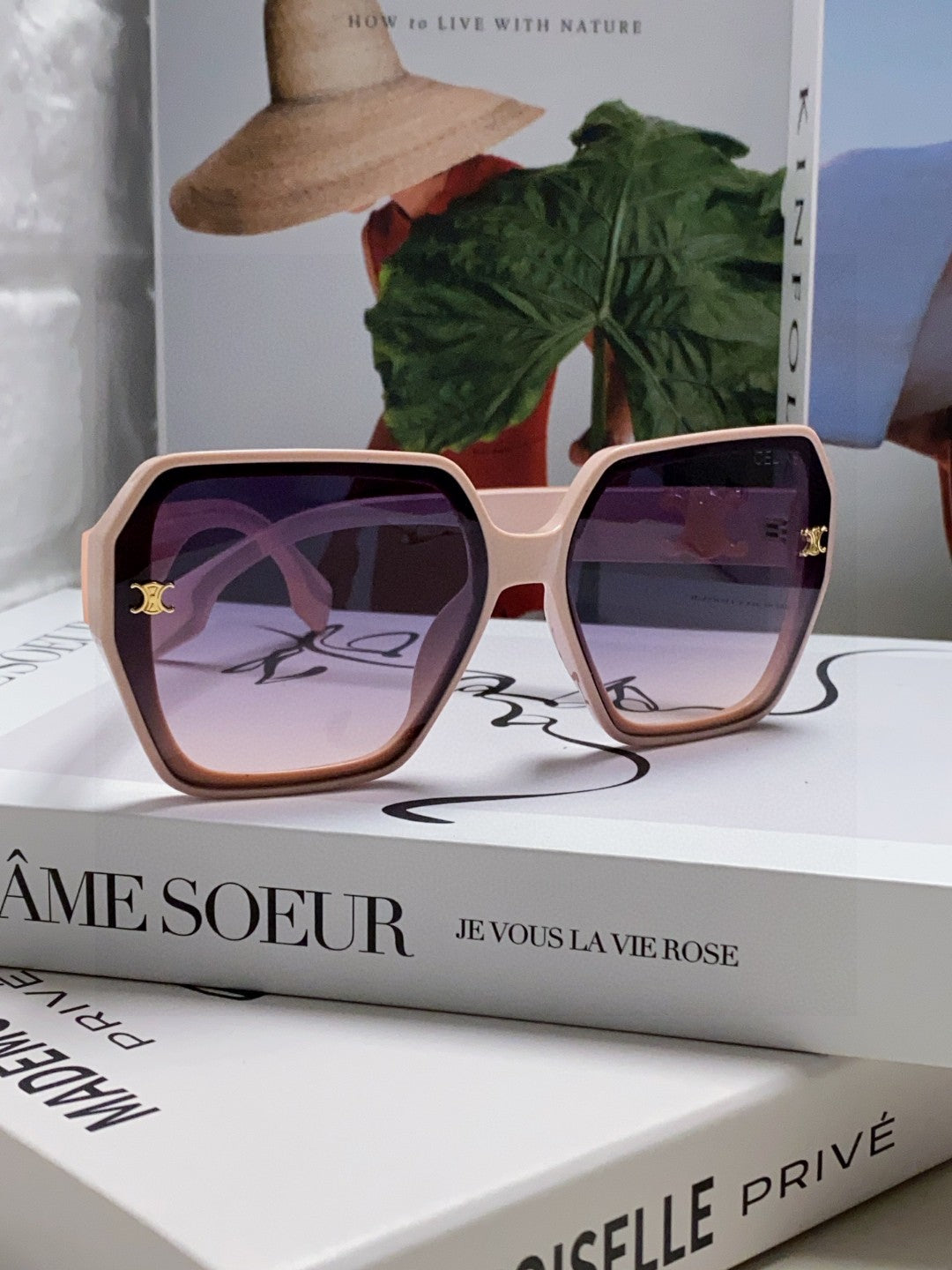 Celine Square Purple Lens Sunglasses for Men & Women