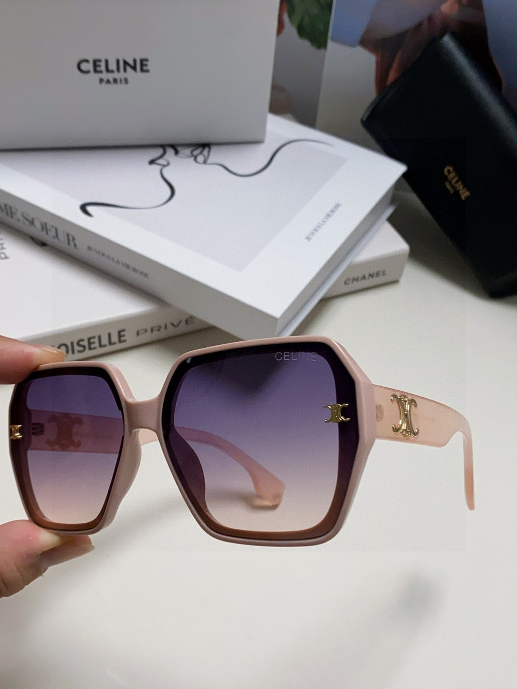 Celine Square Purple Lens Sunglasses for Men & Women - 415649 - detail image 5
