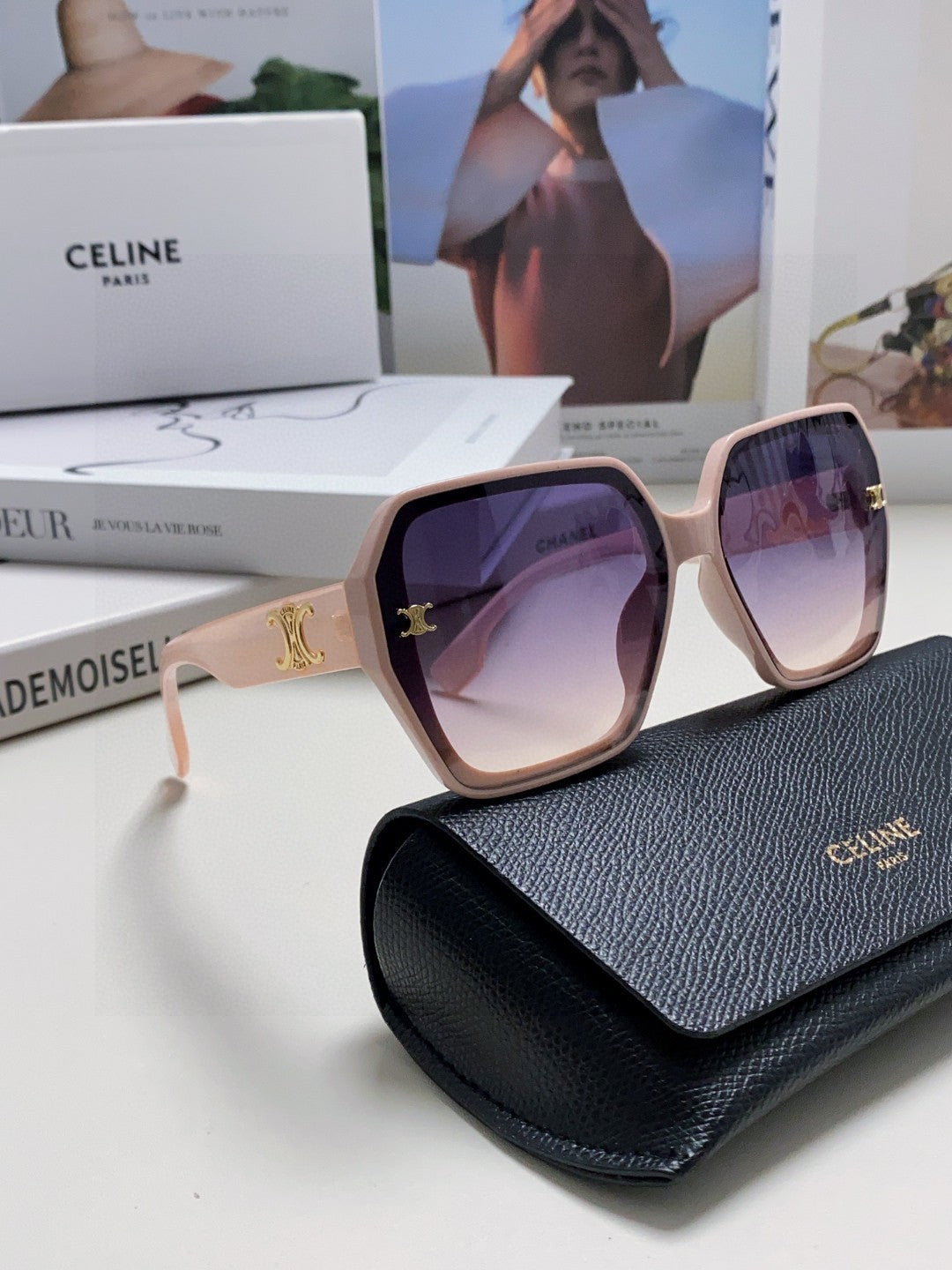 Celine Square Purple Lens Sunglasses for Men & Women - detail image 7