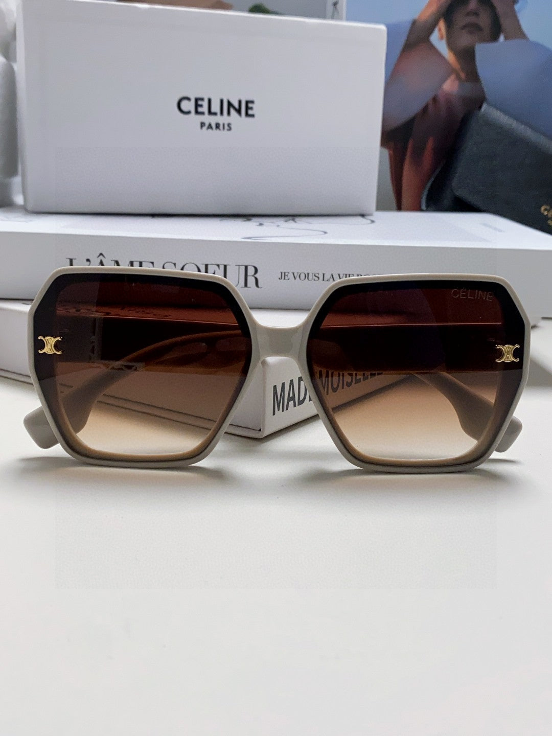 Celine Square Red Lens Sunglasses for Men & Women - 486936 - detail image 6