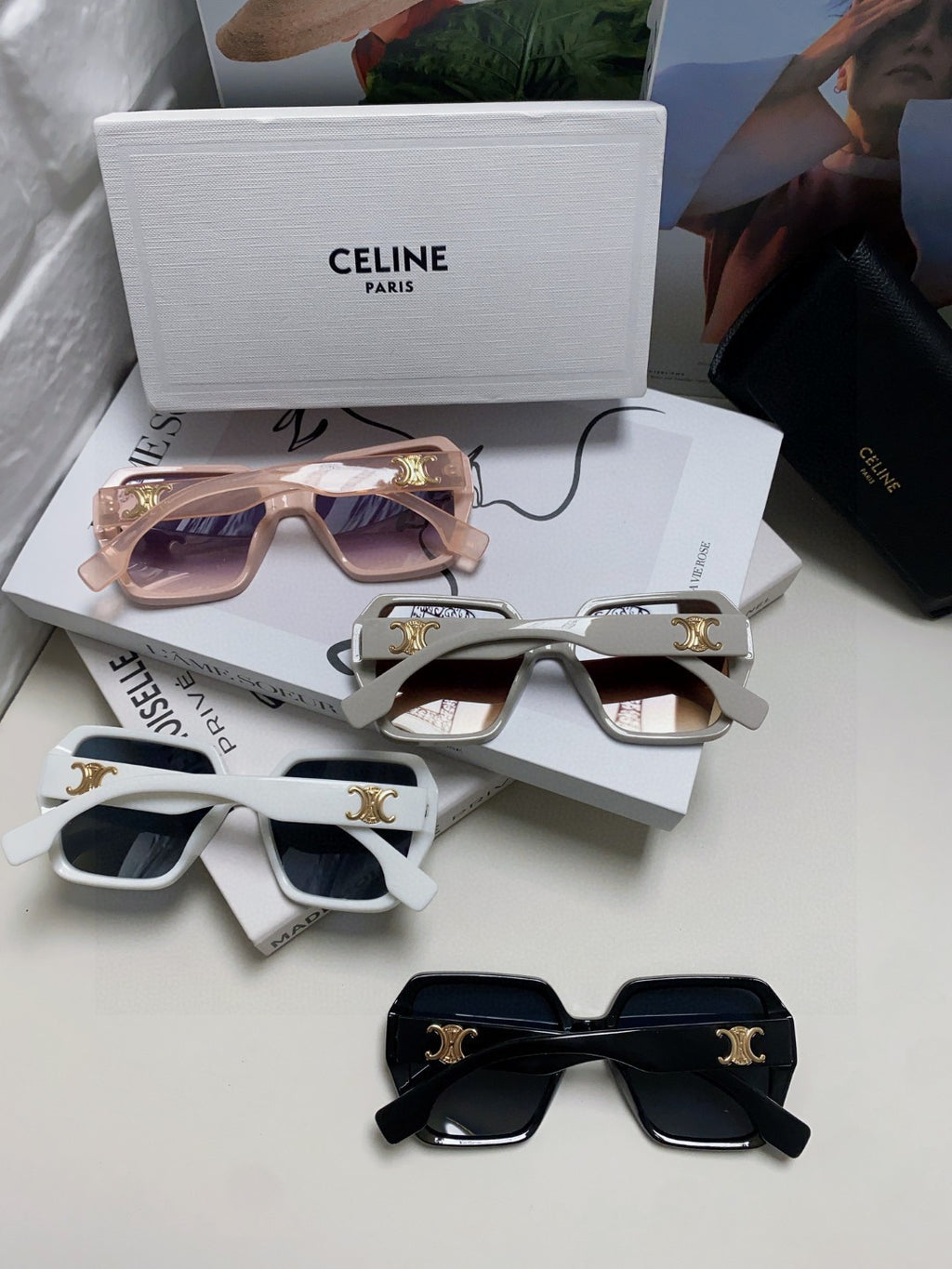 Celine Square Red Lens Sunglasses for Men & Women - 486936 - detail image 8