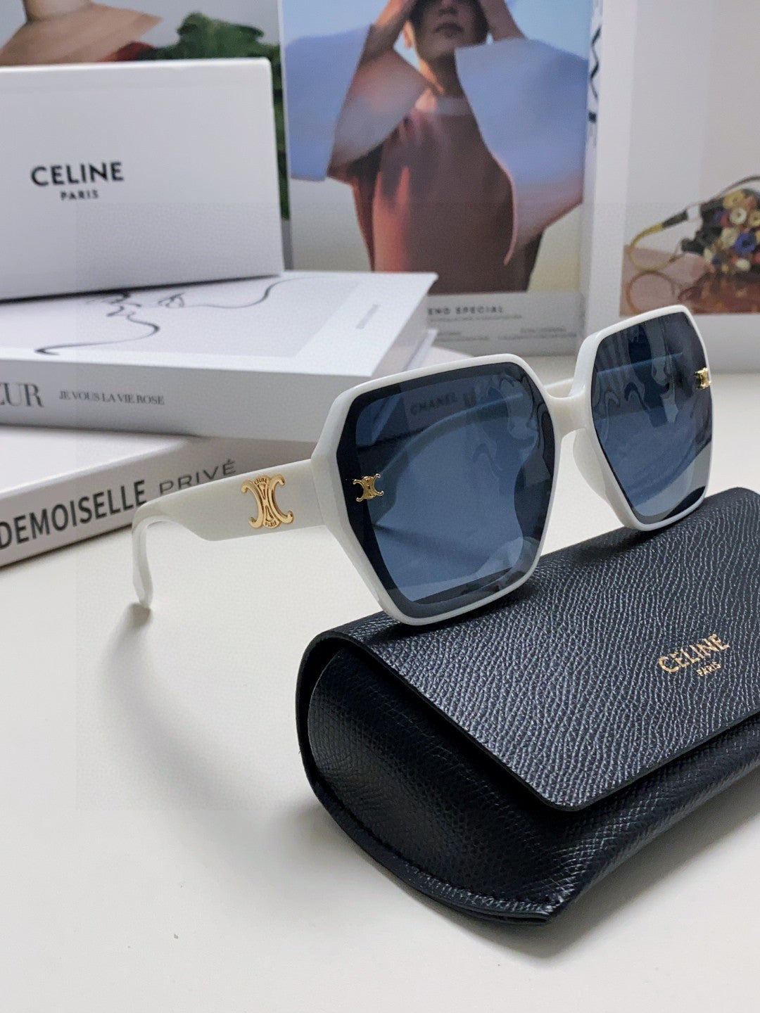 Celine Square Black Lens Sunglasses for Men & Women - 486937 - detail image 7