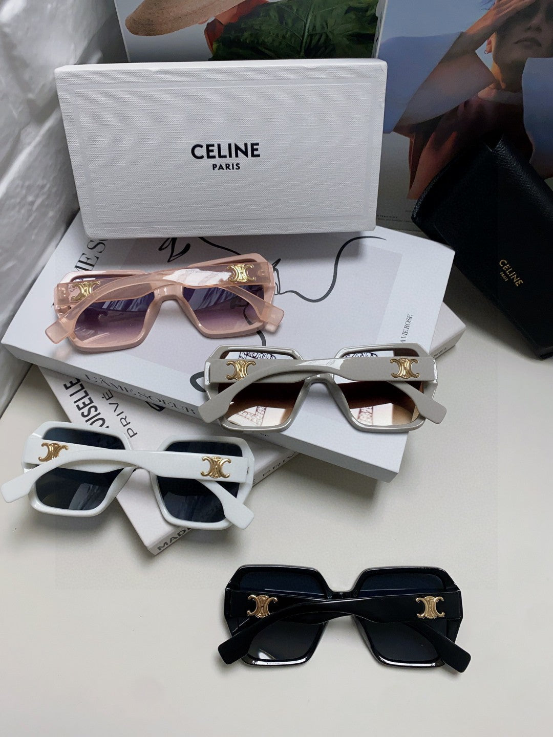 Celine Square Black Lens Sunglasses for Men & Women - 486937 - detail image 8