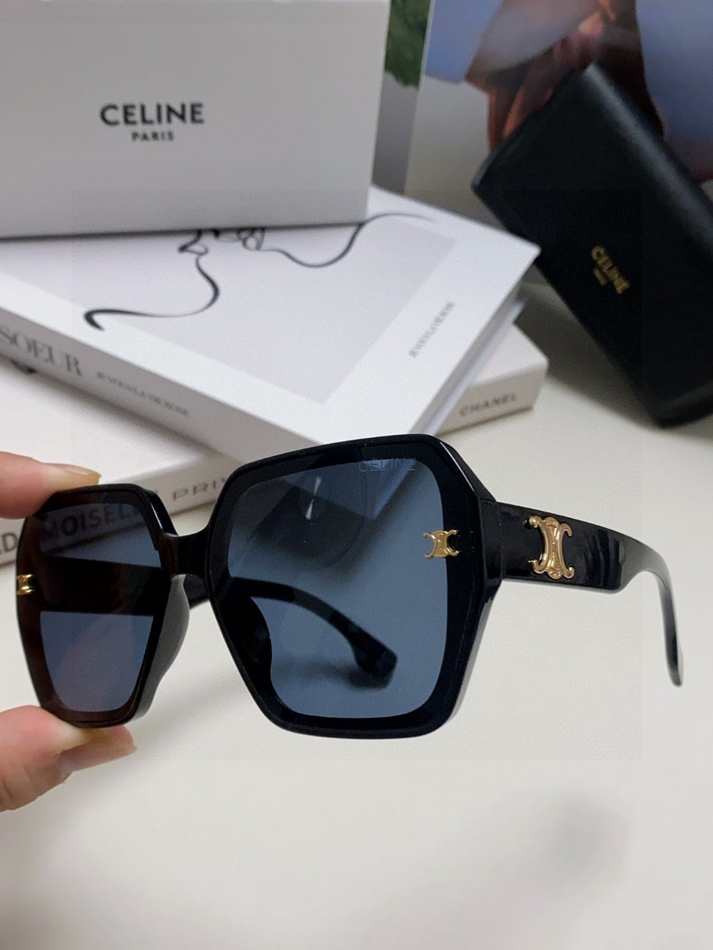 Celine Square Gold Lens Sunglasses for Men & Women - detail image 5