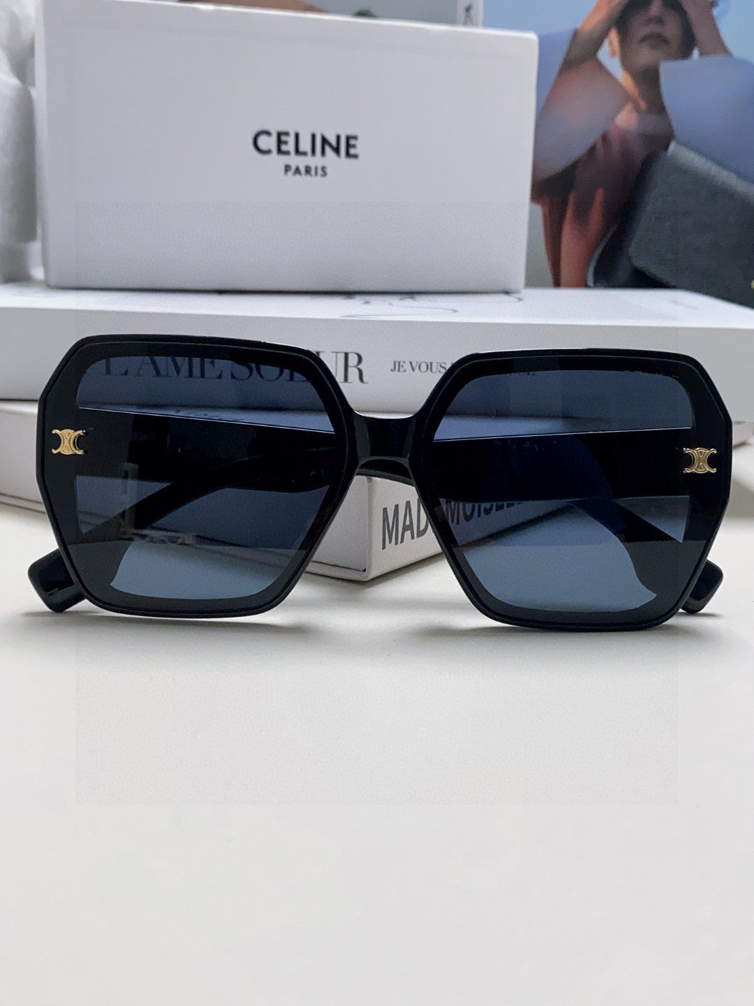 Celine Square Gold Lens Sunglasses for Men & Women - detail image 6