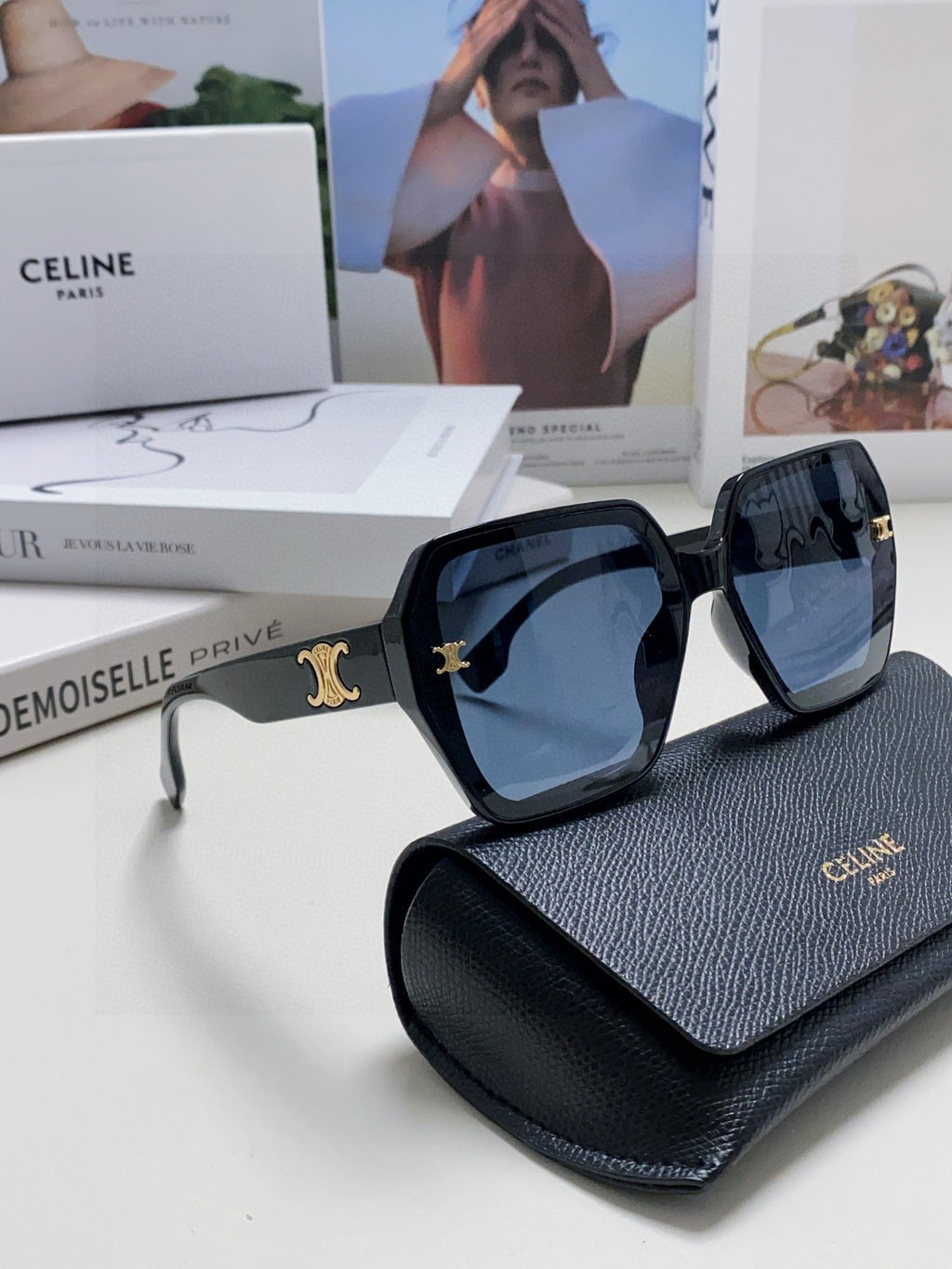 Celine Square Gold Lens Sunglasses for Men & Women - detail image 7