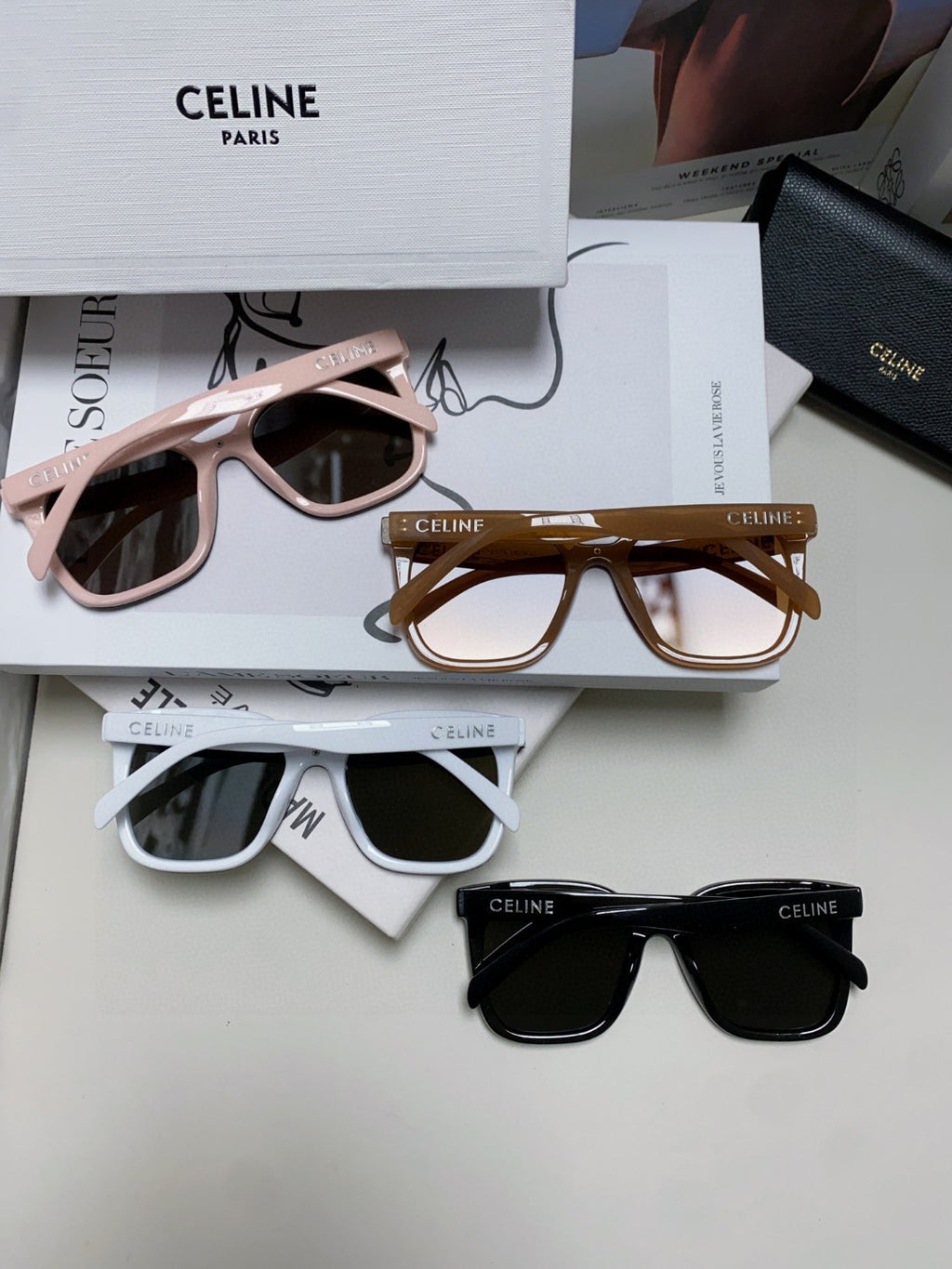 Celine Fashion Black Lens Sunglasses for Men & Women - 486942 - detail image 8