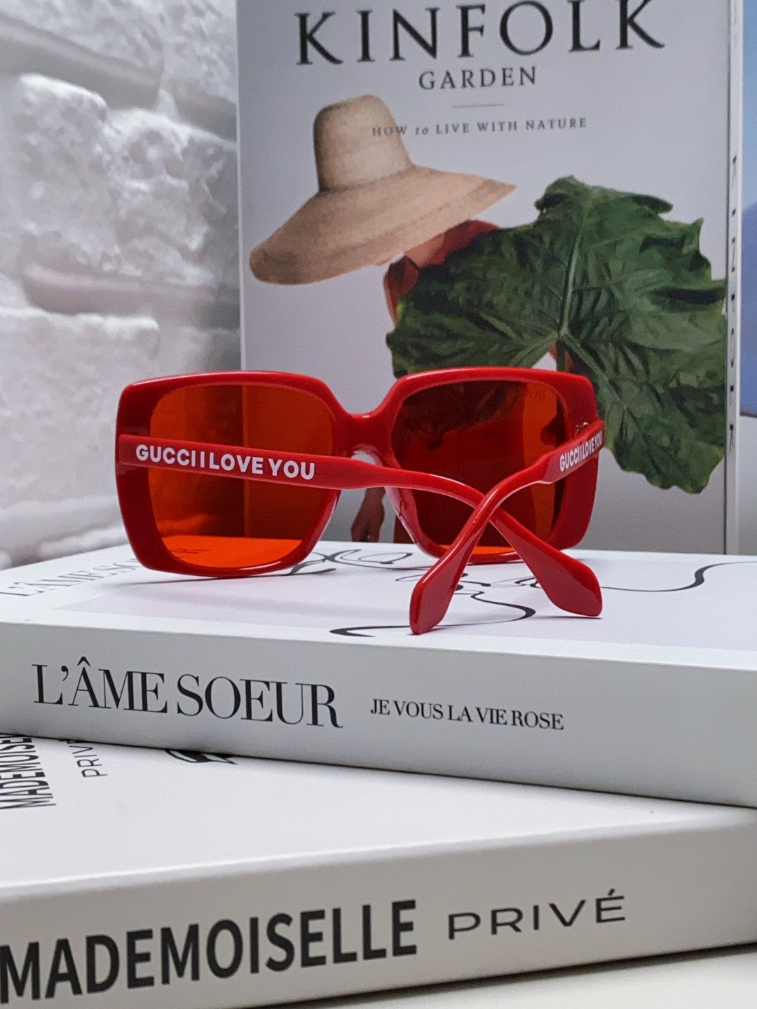 Gucci Oversized Red Lens Sunglasses for Women - detail image 2