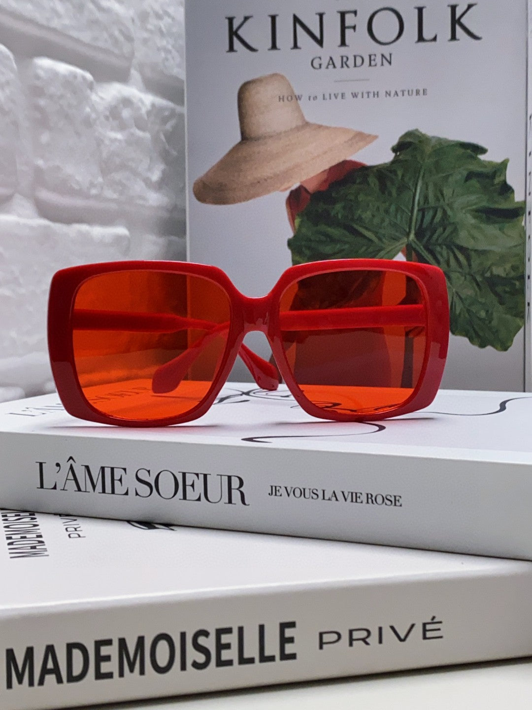 Gucci Oversized Red Lens Sunglasses for Women