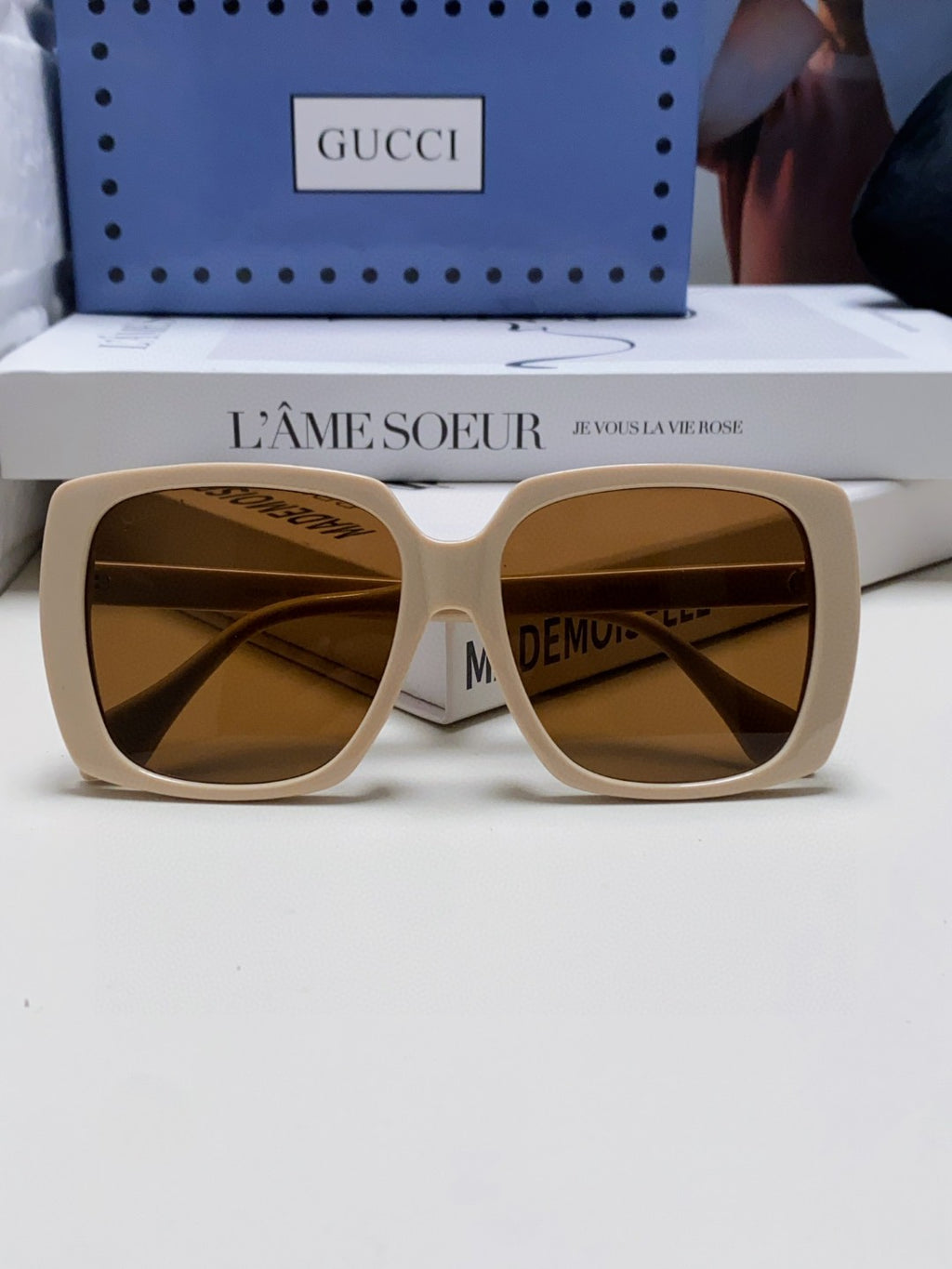 Gucci Oversized Brown Lens Sunglasses for Women - 493348 - detail image 5