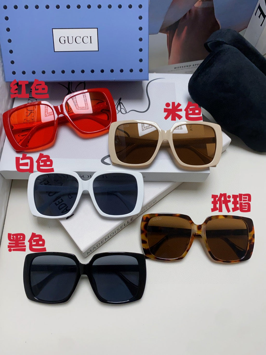 Gucci Oversized Brown Lens Sunglasses for Women - 493348 - detail image 8