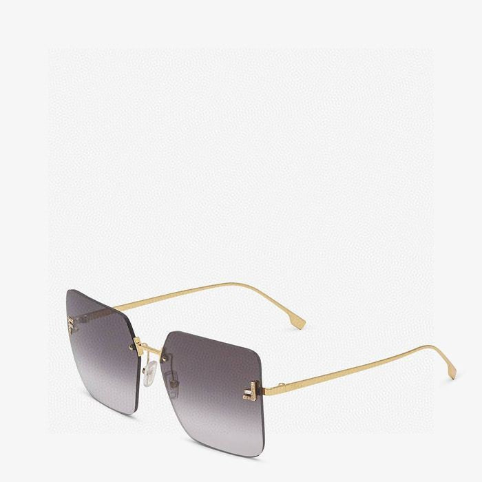 Fendi FE4082US Lightweight Metal Rimless Gray Lens Sunglasses for Men & Women