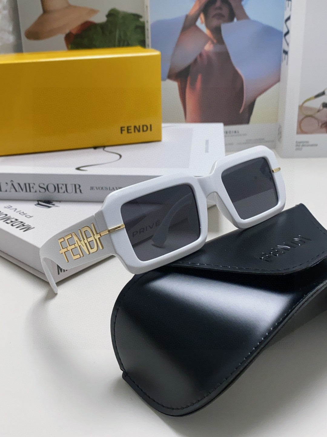 Fendi Square Gray Lens Sunglasses for Men & Women - 372458 - detail image 7