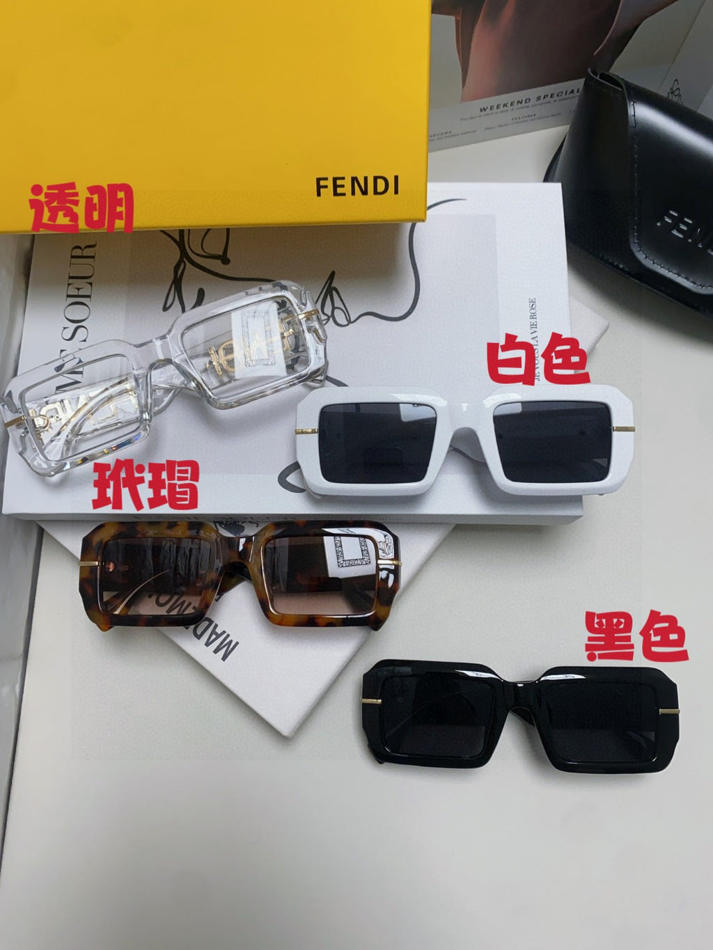 Fendi Square Gray Lens Sunglasses for Men & Women - 372458 - detail image 9