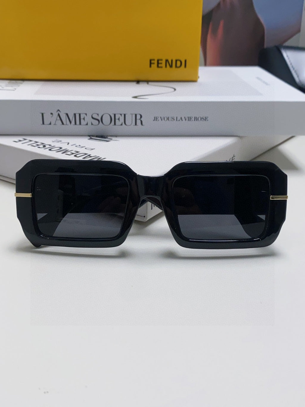 Fendi Square Orange Lens Sunglasses for Men & Women - detail image 6