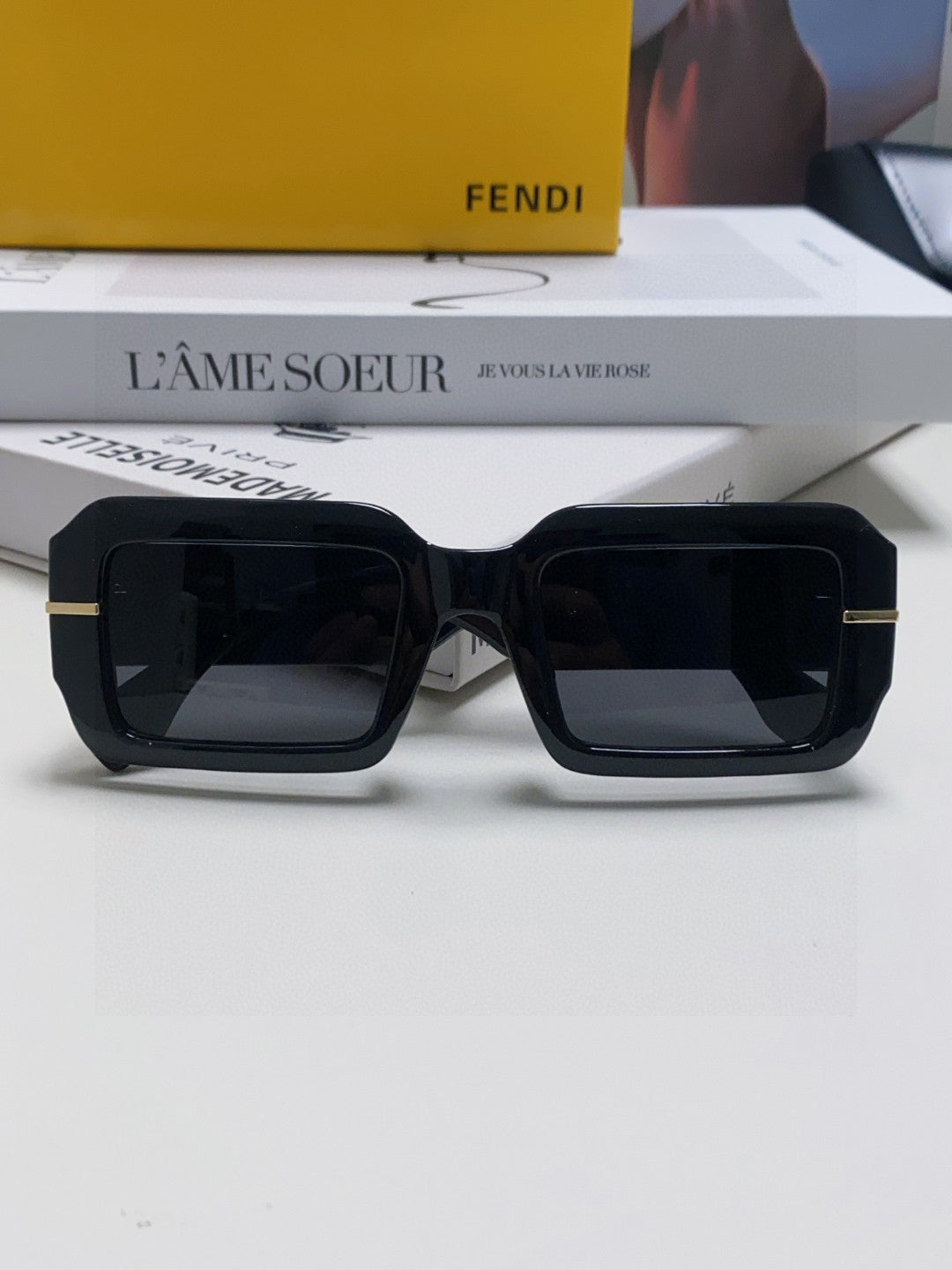 Fendi Square Orange Lens Sunglasses for Men & Women - detail image 6