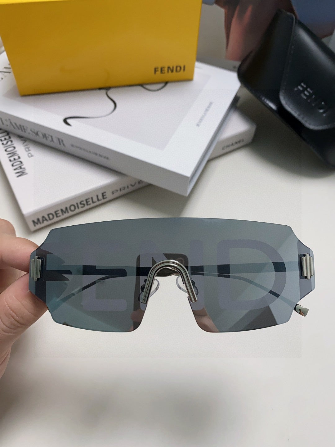 Fendi Lightweight Rimless Gray Lens Sunglasses for Men & Women - 399280 - detail image 2
