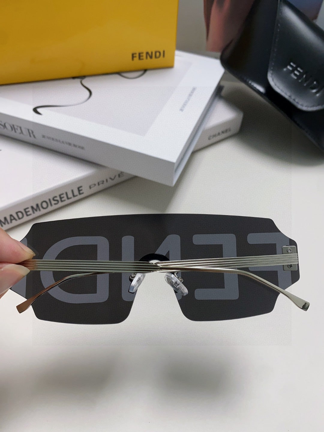 Fendi Lightweight Rimless Gray Lens Sunglasses for Men & Women - 432749 - detail image 3