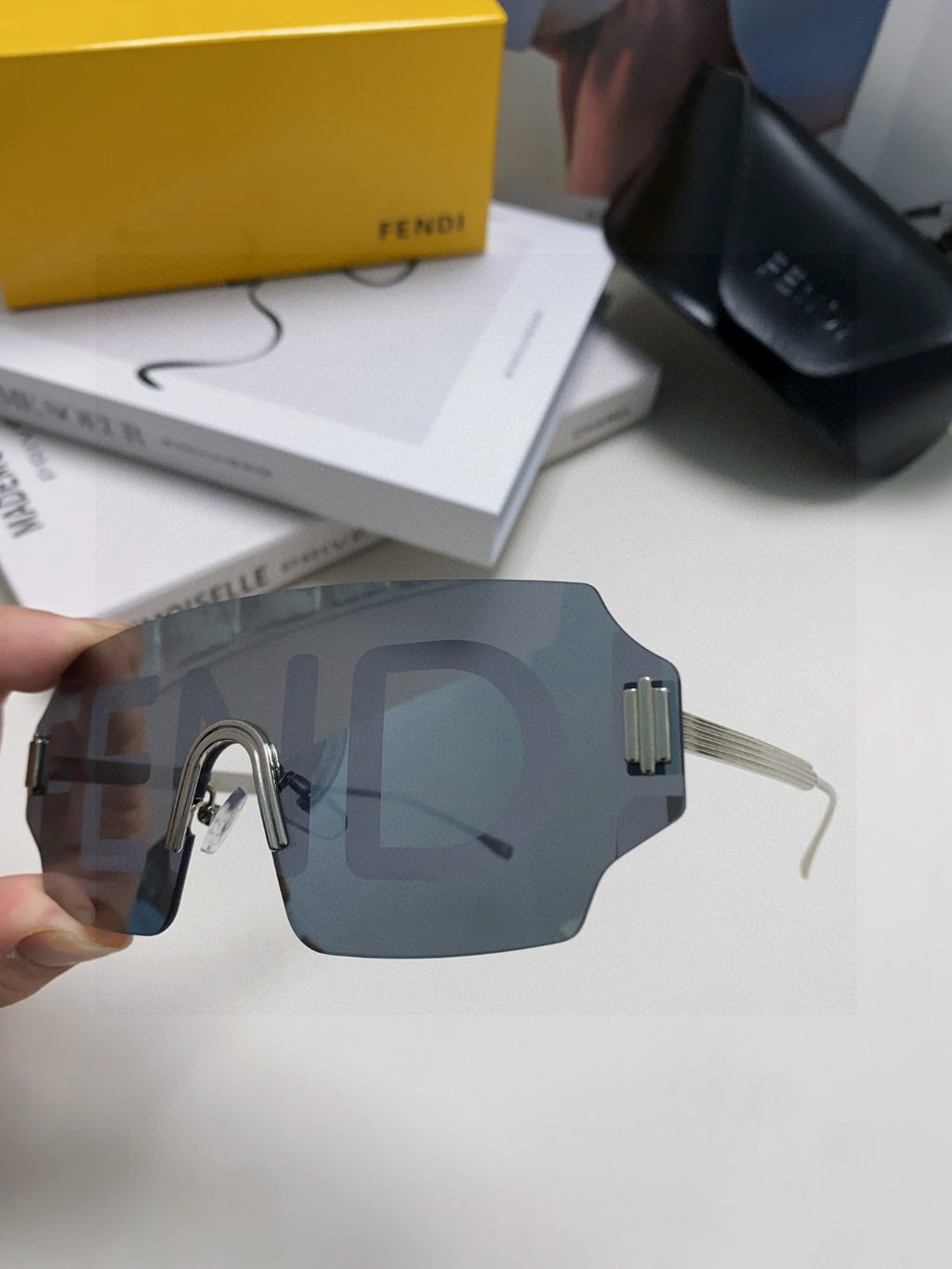 Fendi Lightweight Rimless Gray Lens Sunglasses for Men & Women - 432749 - detail image 4