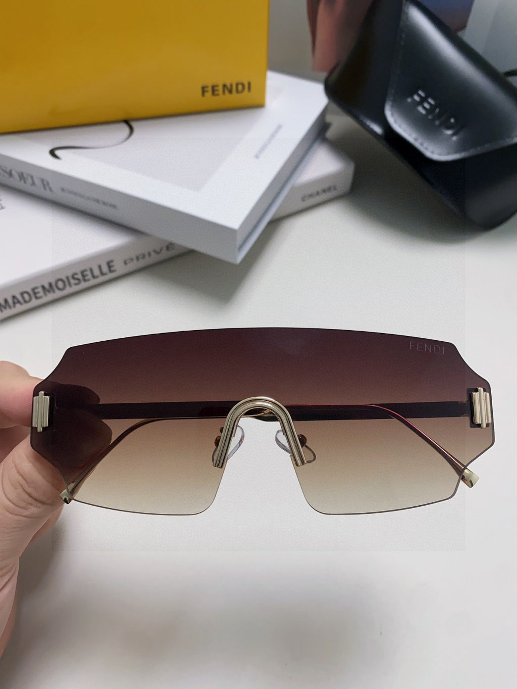 Fendi Lightweight Rimless Red Lens Sunglasses for Men & Women - 432751 - detail image 3