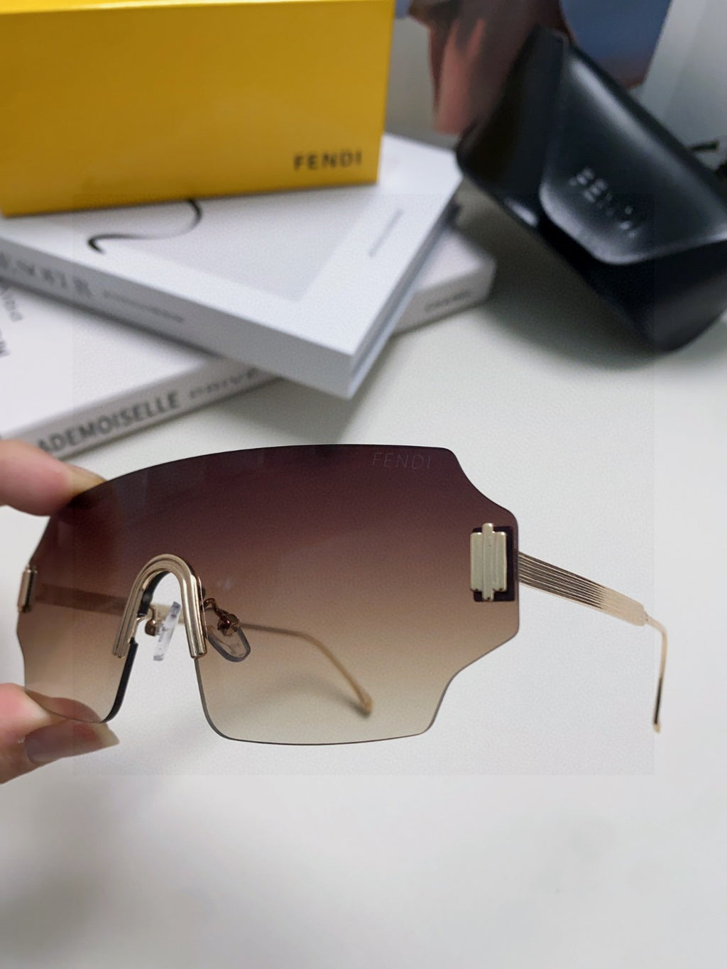 Fendi Lightweight Rimless Red Lens Sunglasses for Men & Women - 432751 - detail image 5