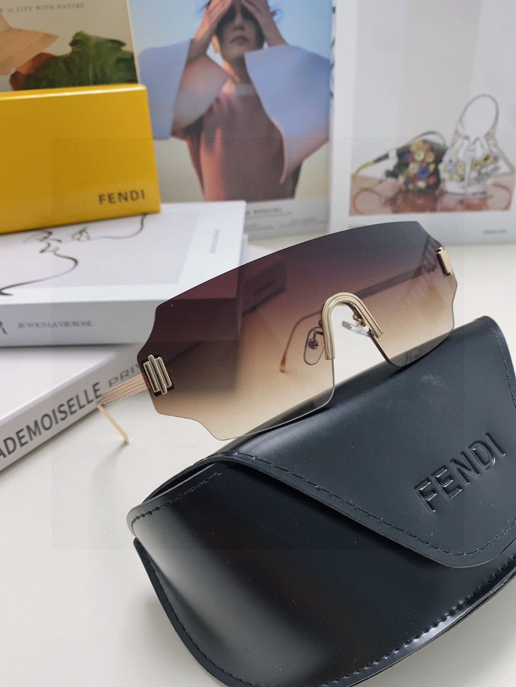 Fendi Lightweight Rimless Red Lens Sunglasses for Men & Women - 432751 - detail image 7