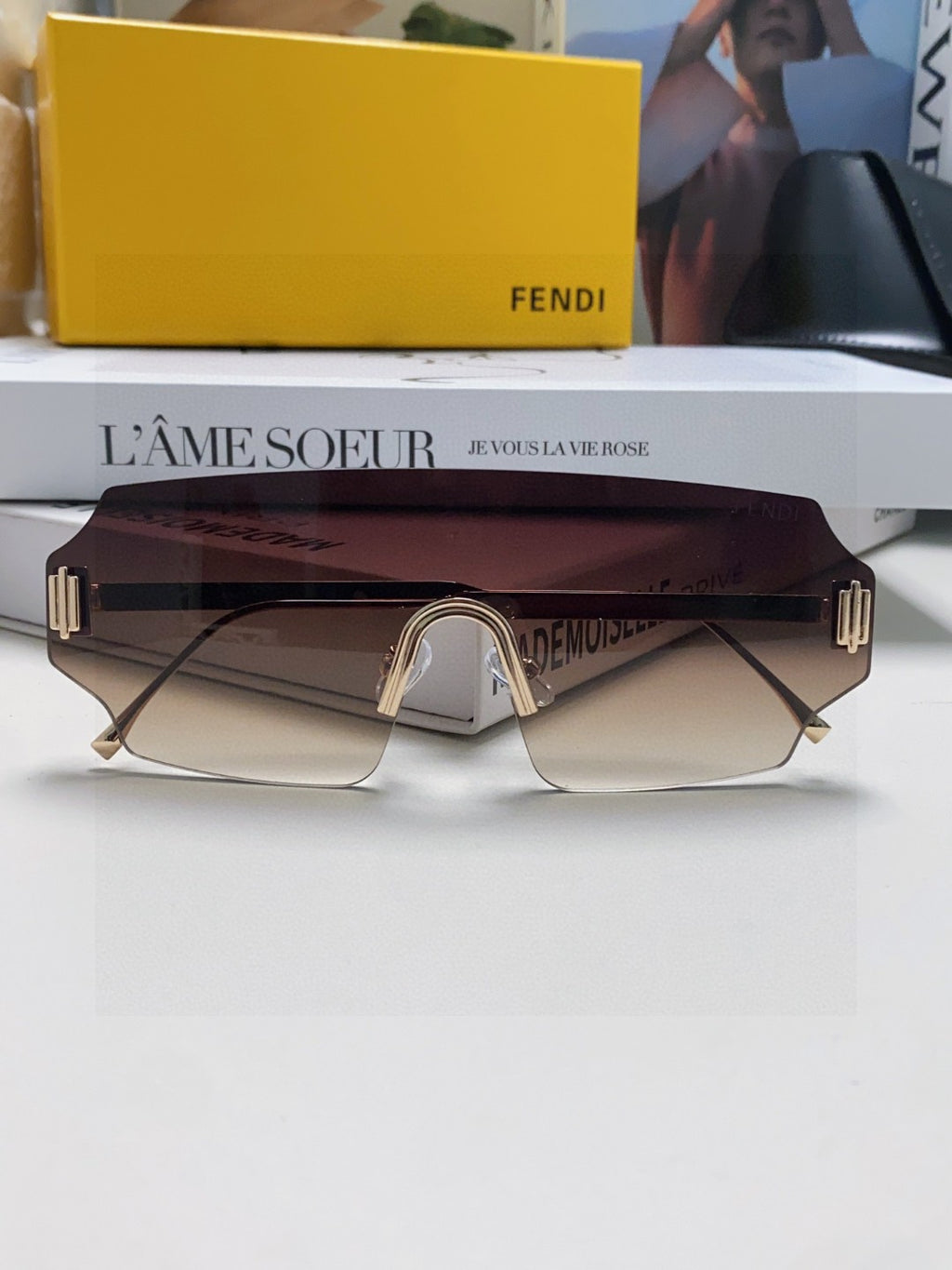 Fendi Lightweight Rimless Red Lens Sunglasses for Men & Women - 432751 - detail image 6