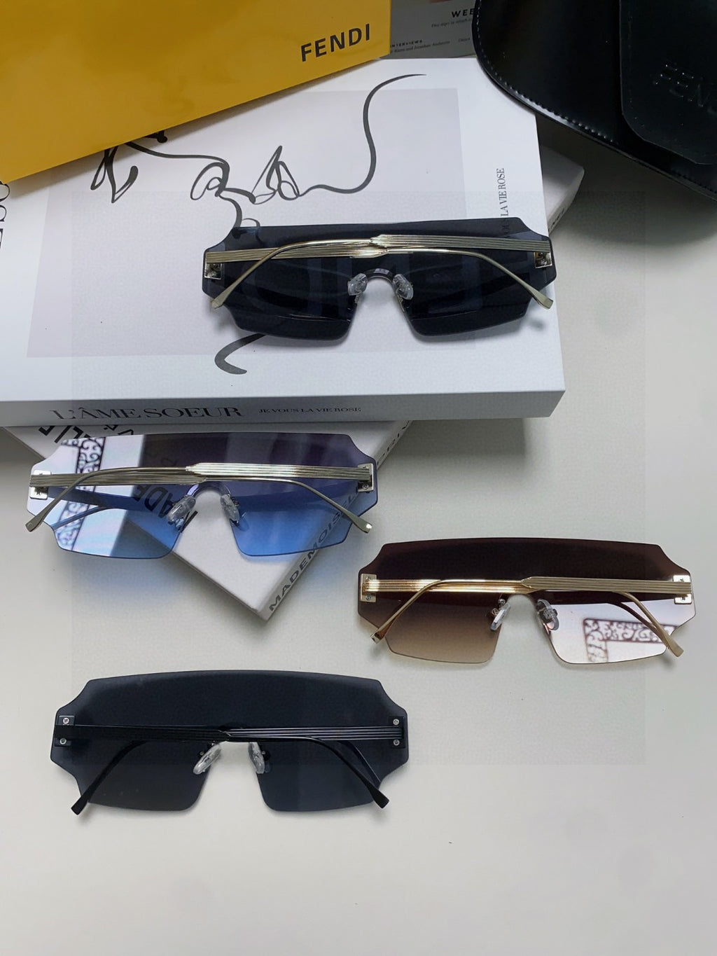 Fendi Lightweight Rimless Red Lens Sunglasses for Men & Women - 432751 - detail image 8