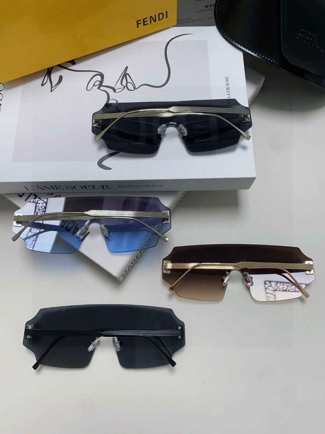 Fendi Lightweight Rimless Red Lens Sunglasses for Men & Women - 432751 - detail image 8