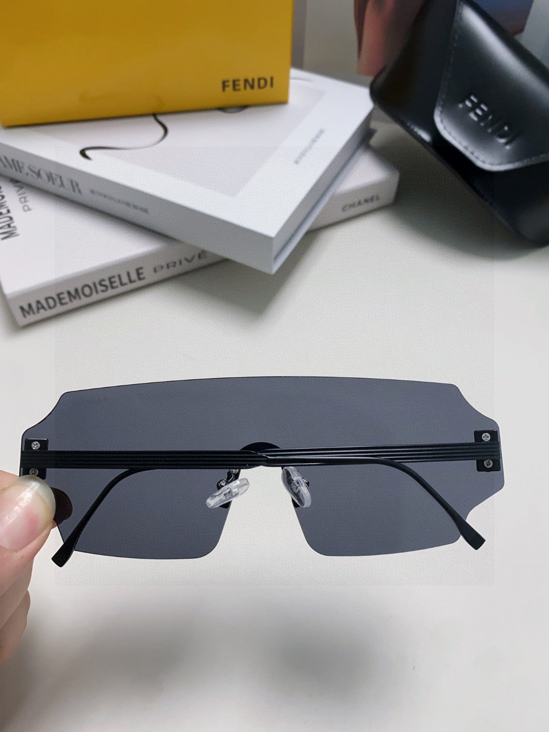 Fendi Lightweight Rimless Blue Lens Sunglasses for Men & Women - 432752 - detail image 3