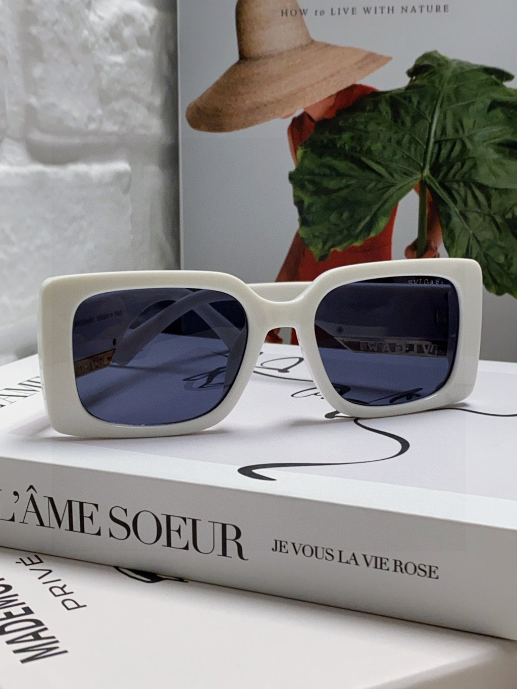 Bottega Veneta Square Blue Lens Sunglasses for Women