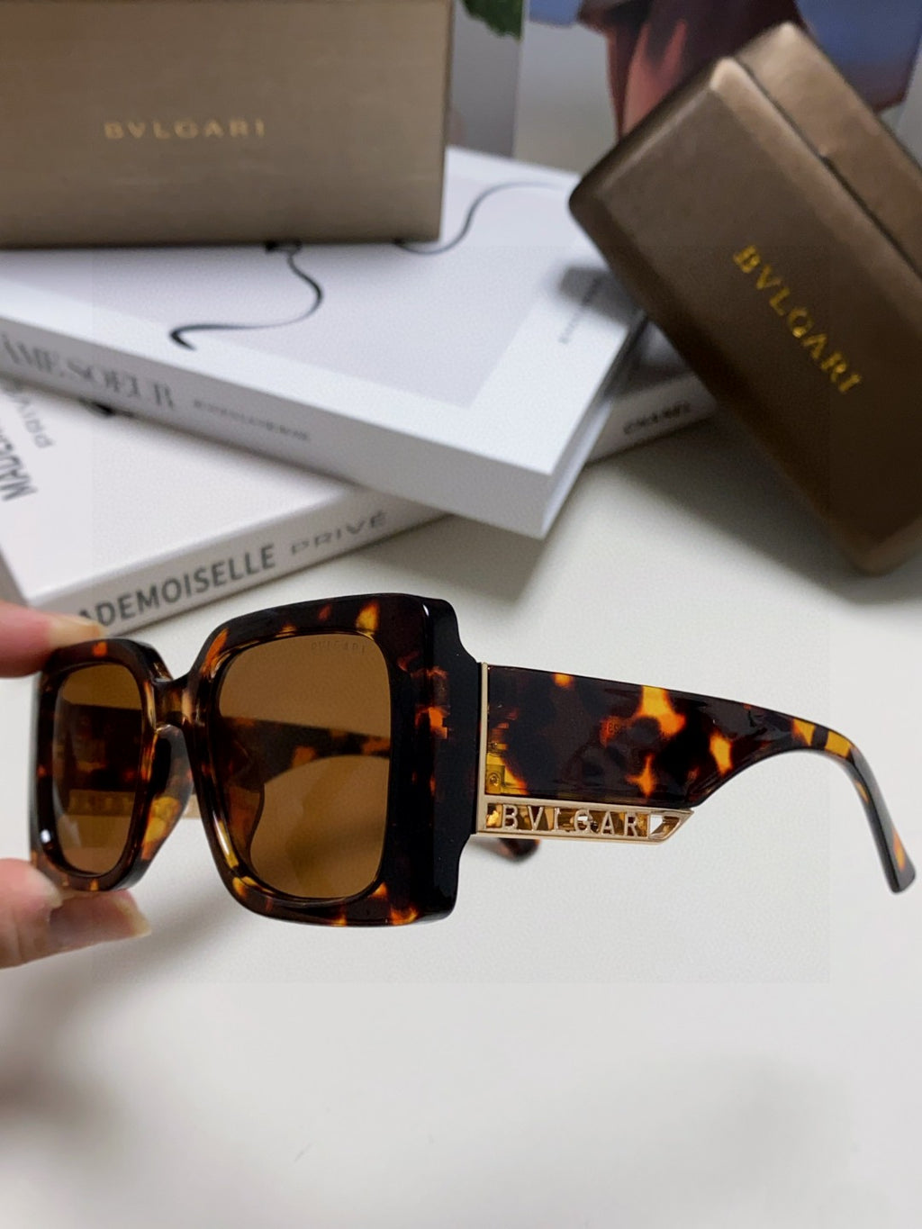 Bottega Veneta Square Black Lens Sunglasses for Women - detail image 5